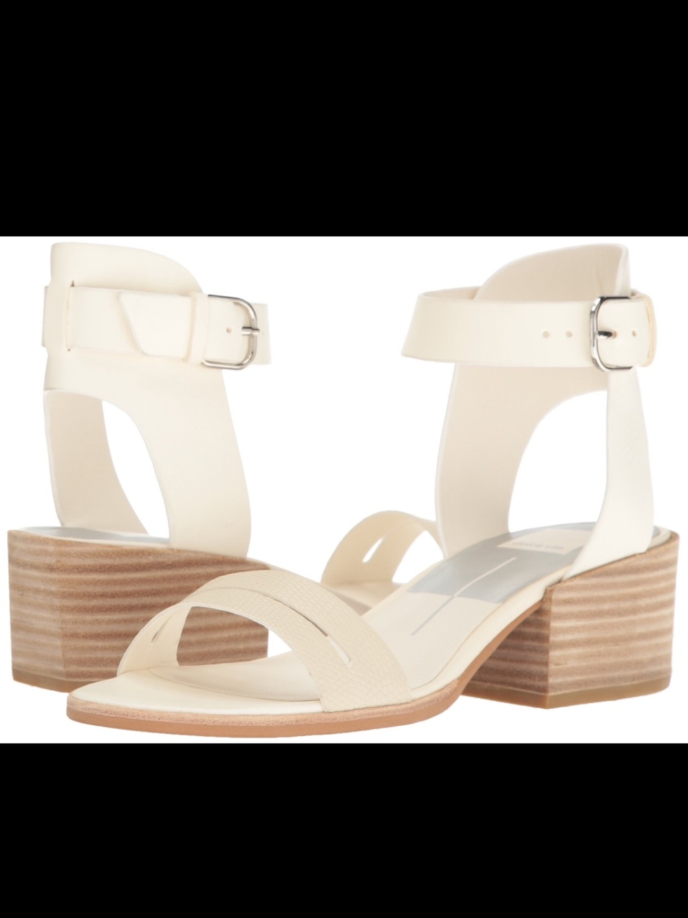Dolce Vita Rae city sandals - off white Leather Block Heel with silver Buckle